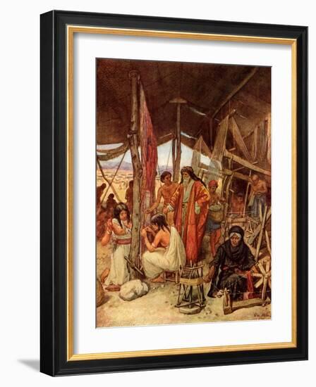 Moses inspecting the Tabernacle - Bible-William Brassey Hole-Framed Giclee Print