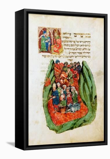 Moses Leading the Children of Israel Through the Red Sea, 15th Century-null-Framed Premier Image Canvas