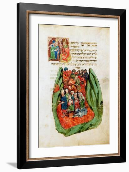 Moses Leading the Children of Israel Through the Red Sea, 15th Century-null-Framed Giclee Print