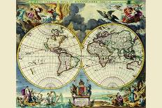 Stereographic Map of the World-Moses Pitt-Mounted Art Print