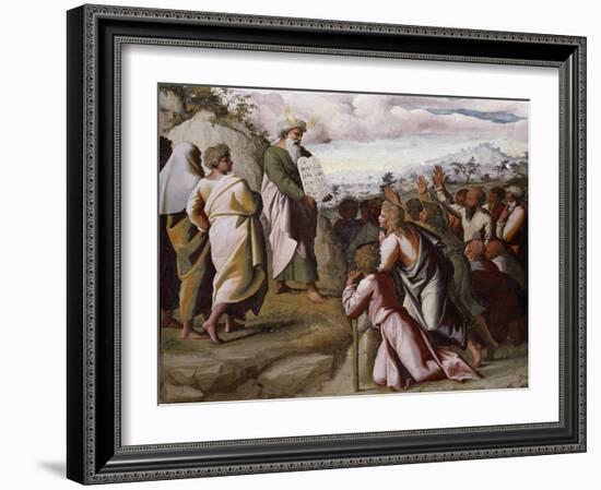 Moses Presenting the Ten Commandments-Raphael-Framed Giclee Print