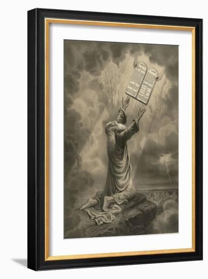 Moses Receiving the Ten Commandments-Science Source-Framed Giclee Print