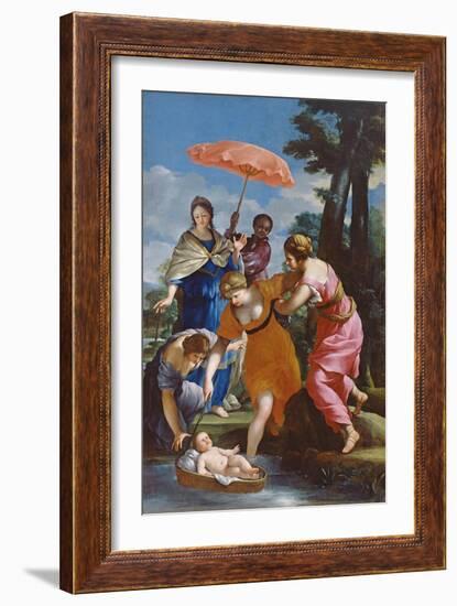 Moses Rescued from the Water, C.1655-57-Giovanni Francesco Romanelli-Framed Giclee Print