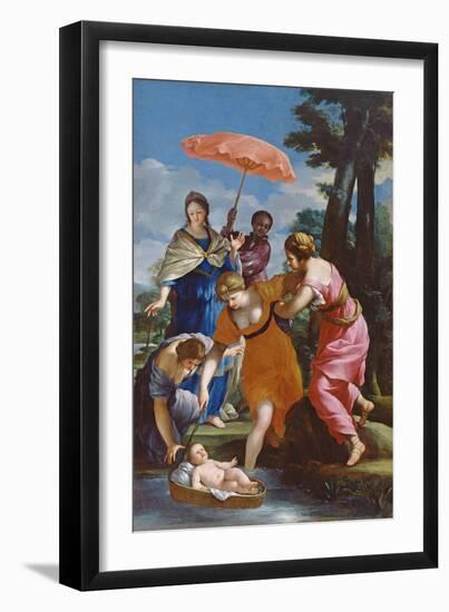 Moses Rescued from the Water, C.1655-57-Giovanni Francesco Romanelli-Framed Giclee Print