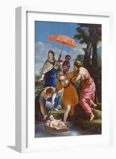 Moses Rescued from the Water, C.1655-57-Giovanni Francesco Romanelli-Framed Giclee Print