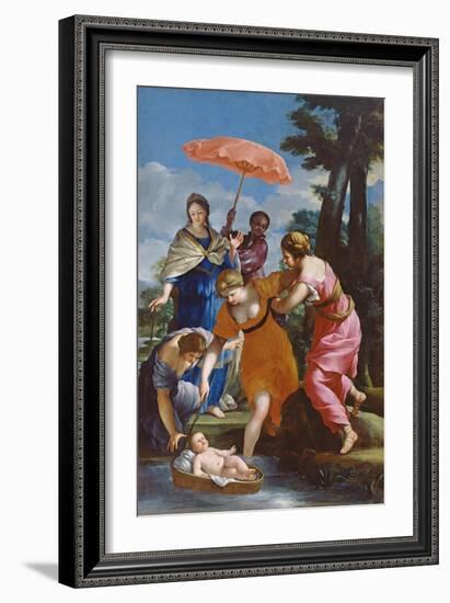 Moses Rescued from the Water, C.1655-57-Giovanni Francesco Romanelli-Framed Giclee Print