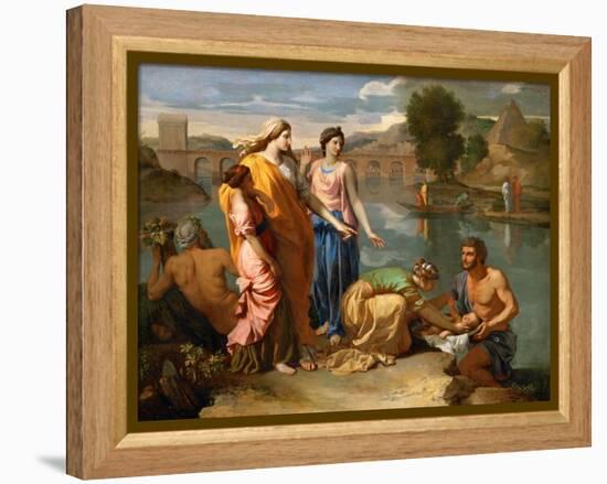 Moses Saved from the Water-Nicolas Poussin-Framed Premier Image Canvas