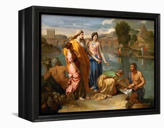 Moses Saved from the Water-Nicolas Poussin-Framed Premier Image Canvas