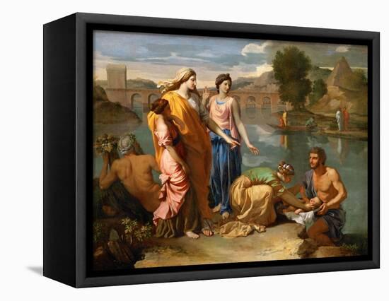 Moses Saved from the Water-Nicolas Poussin-Framed Premier Image Canvas