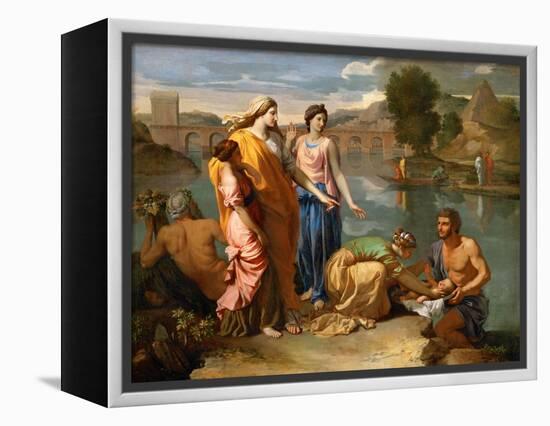 Moses Saved from the Water-Nicolas Poussin-Framed Premier Image Canvas