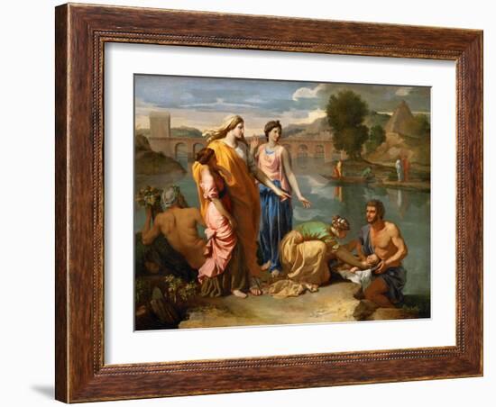 Moses Saved from the Water-Nicolas Poussin-Framed Giclee Print