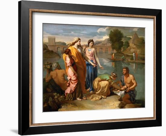 Moses Saved from the Water-Nicolas Poussin-Framed Giclee Print