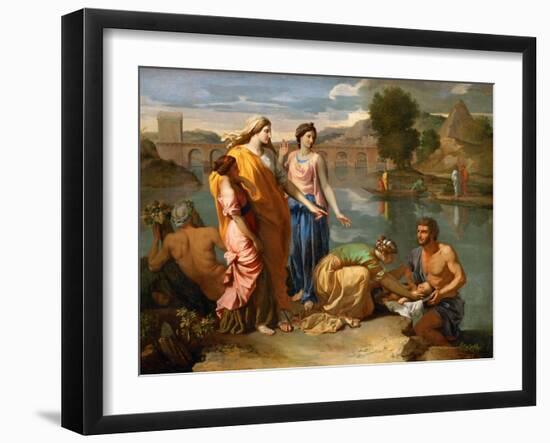 Moses Saved from the Water-Nicolas Poussin-Framed Giclee Print