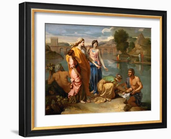 Moses Saved from the Water-Nicolas Poussin-Framed Giclee Print