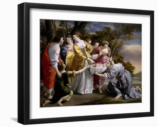 Moses Saved From the Waters', 1633, Italian School-Orazio Gentileschi-Framed Giclee Print