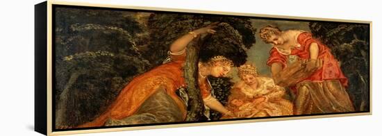 Moses Saved from the Waters-Jacopo Robusti Tintoretto-Framed Premier Image Canvas