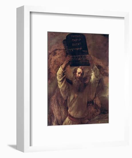 Moses Smashing the Tablets of the Law, 1659-Rembrandt van Rijn-Framed Premium Giclee Print
