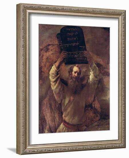 Moses Smashing the Tablets of the Law, 1659-Rembrandt van Rijn-Framed Giclee Print