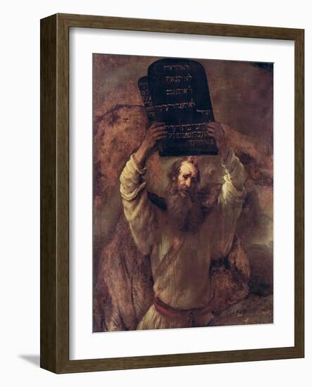 Moses Smashing the Tablets of the Law, 1659-Rembrandt van Rijn-Framed Giclee Print