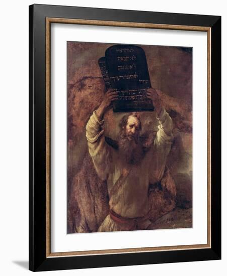 Moses Smashing the Tablets of the Law, 1659-Rembrandt van Rijn-Framed Giclee Print