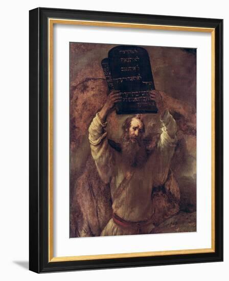 Moses Smashing the Tablets of the Law, 1659-Rembrandt van Rijn-Framed Giclee Print