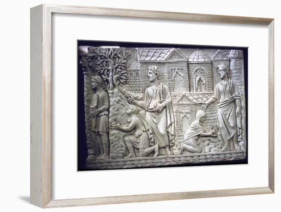Moses Strikes the Rock, and Christ in the Garden, early Christian Sarcophagus, 4th century-Unknown-Framed Giclee Print