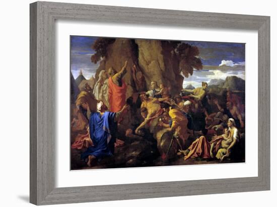 Moses Striking the Rock, 1649-Nicolas Poussin-Framed Giclee Print