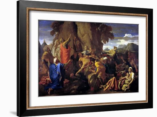 Moses Striking the Rock, 1649-Nicolas Poussin-Framed Giclee Print