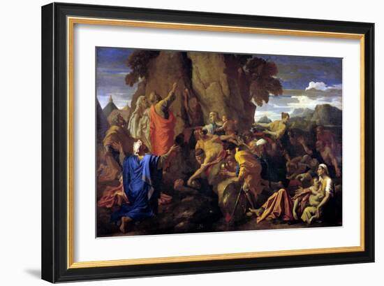 Moses Striking the Rock, 1649-Nicolas Poussin-Framed Giclee Print