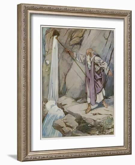 Moses Striking the Rock to Bring Forth Water-Tony Sarg-Framed Giclee Print