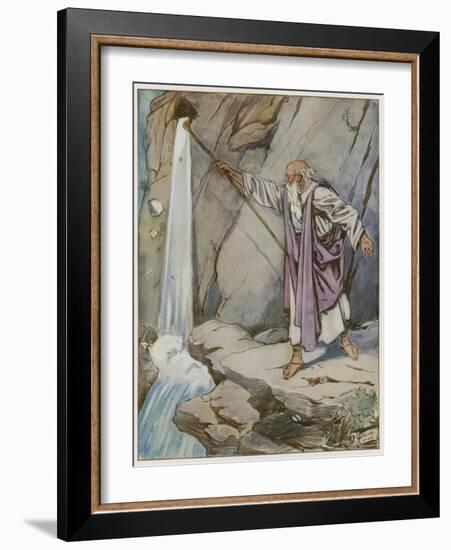 Moses Striking the Rock to Bring Forth Water-Tony Sarg-Framed Giclee Print