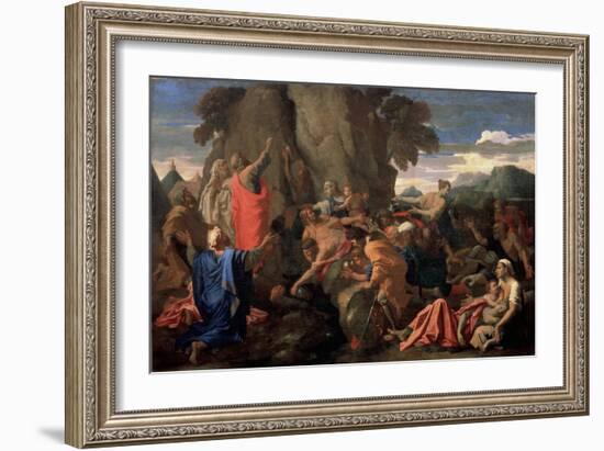 Moses Striking Water from the Rock, 1649-Nicolas Poussin-Framed Giclee Print