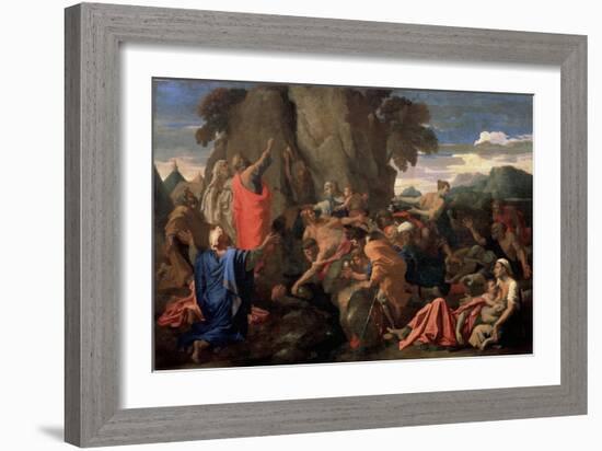 Moses Striking Water from the Rock, 1649-Nicolas Poussin-Framed Giclee Print