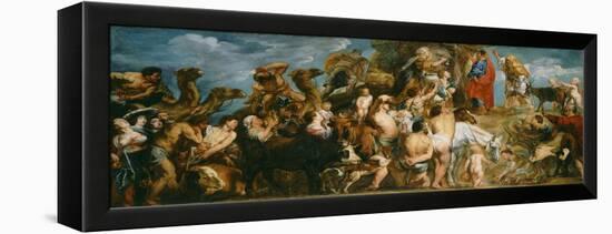 Moses Striking Water from the Rock, c.1645-50-Jacob Jordaens-Framed Premier Image Canvas