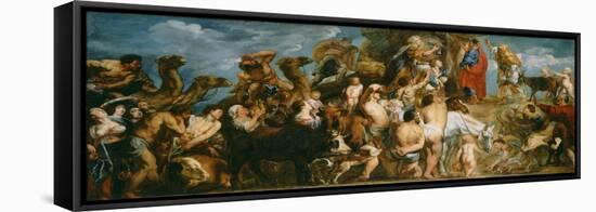 Moses Striking Water from the Rock, c.1645-50-Jacob Jordaens-Framed Premier Image Canvas