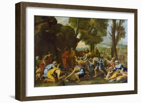 Moses Striking Water from the Rock-Nicolas Poussin-Framed Giclee Print