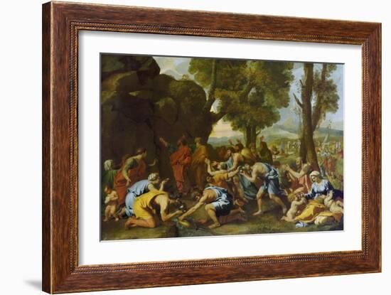 Moses Striking Water from the Rock-Nicolas Poussin-Framed Giclee Print