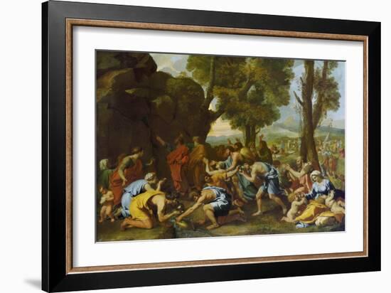 Moses Striking Water from the Rock-Nicolas Poussin-Framed Giclee Print