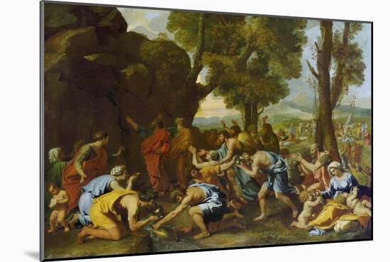 Moses Striking Water from the Rock-Nicolas Poussin-Mounted Giclee Print
