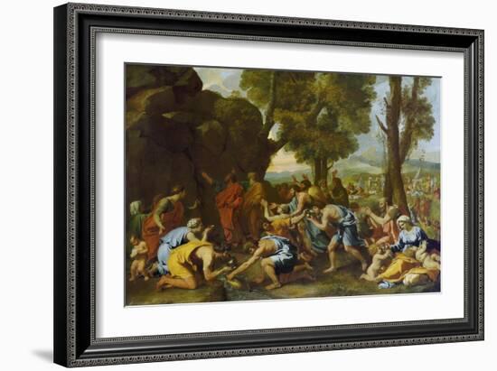 Moses Striking Water from the Rock-Nicolas Poussin-Framed Giclee Print