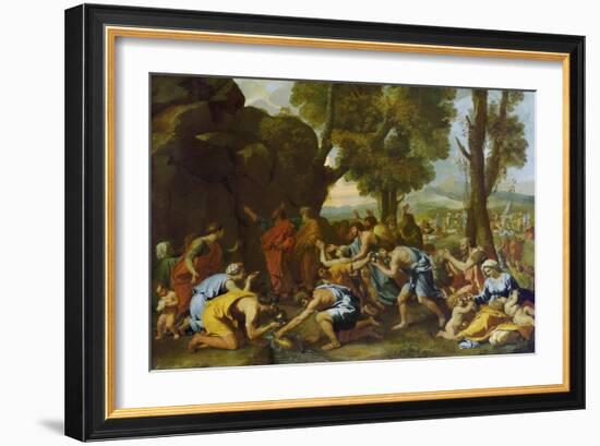 Moses Striking Water from the Rock-Nicolas Poussin-Framed Giclee Print