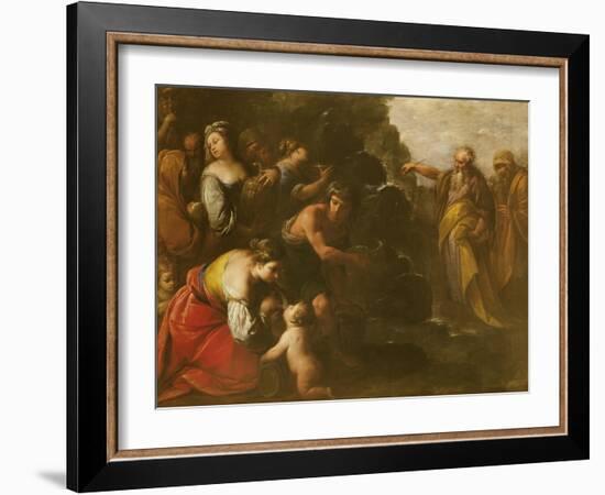 Moses Striking Water from the Rock-Giuseppe Nuvolone-Framed Giclee Print