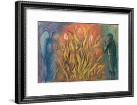 Moses & the burning bush, 1990-Hans Feibusch-Framed Giclee Print