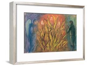 Moses & the burning bush, 1990-Hans Feibusch-Framed Giclee Print