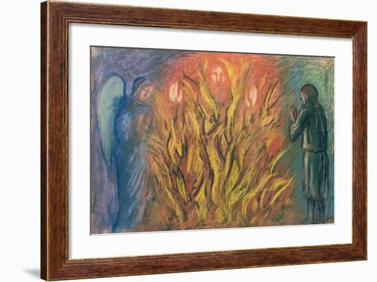 Moses & the burning bush, 1990-Hans Feibusch-Framed Premium Giclee Print