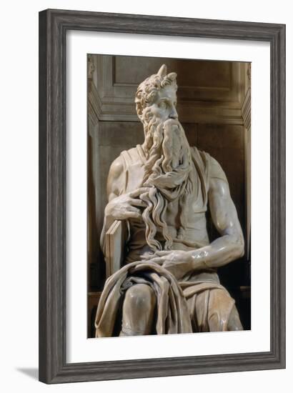 Moses, Tomb of Giulio II-Michelangelo-Framed Art Print