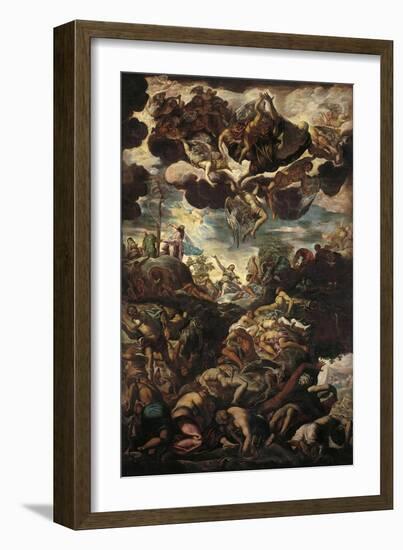 Moses with Bronze Serpent During the Plague of Snakes-Jacopo Robusti Tintoretto-Framed Art Print