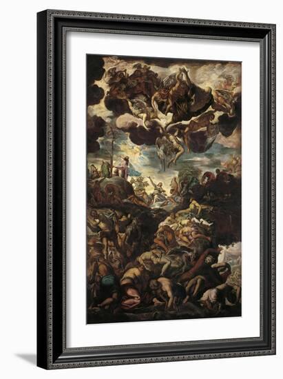 Moses with Bronze Serpent During the Plague of Snakes-Jacopo Robusti Tintoretto-Framed Art Print