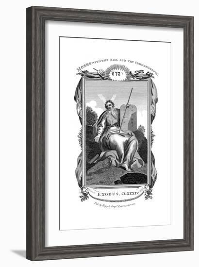 Moses with the Rod, and Ten Commandments, C1808-null-Framed Giclee Print