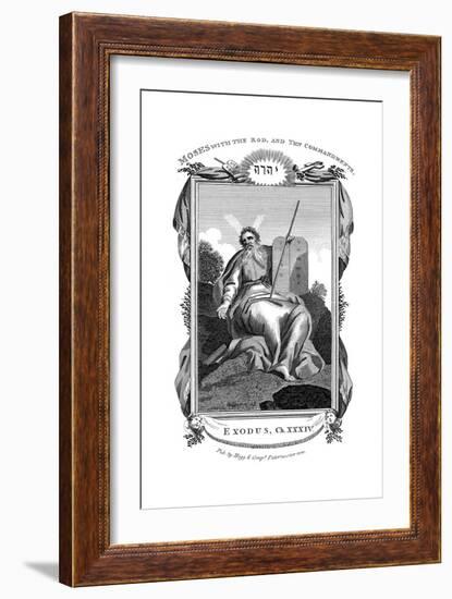 Moses with the Rod, and Ten Commandments, C1808-null-Framed Giclee Print